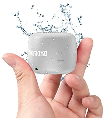 Momoho Waterproof Bluetooth Speaker Wireless Speaker Mini Portable Speaker Brief Design IPX7 Smallest Waterproof Speaker TF Card Play Support for Outdoor Use, Shower, Party, Hiking (Gray)