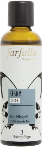 farfalla Sesam Bio-Pflegeöl Detox - 75ml - Belebendes Ayurvedaöl - Regeneriert fahle, trockene Haut - Mit Phytosterole & Linolsäure - 100% zertifizierte Naturkosmetik