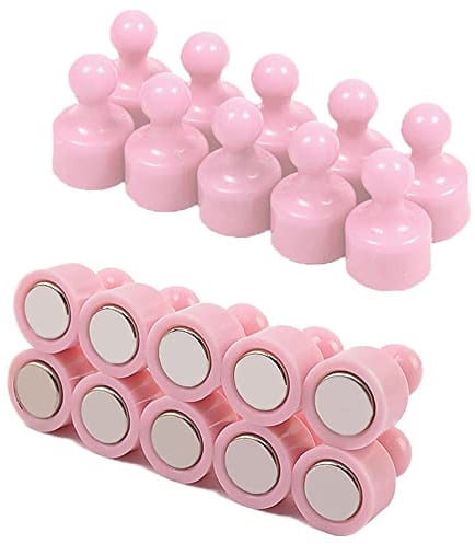 20 Stück Kühlschrankmagnete, magnetische Pinnadeln, kleine Kühlschrankmagnete, Starke Neodym-Magnete, Whiteboard, Karte, Magnete, perfekt für Zuhause, Küche, Büro, Schule, Klassenzimmer, Rosa