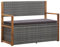 Hommdiy Akazienholz Massiv Bank mit Stauraum Sitzbank Gartenbank Gartentruhe Truhenbank Kissentruhe Kissenbox Auflagenbox 110cm Poly Rattan Schwarz/Grau (Grau)