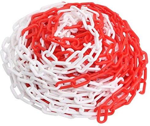 vidaXL Absperrkette Rot und Weiß 100 m Ø8 mm Kunststoff