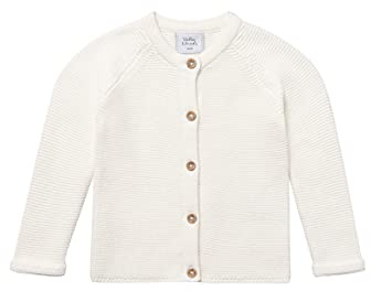 Stellou & friends Cardigan-Strickjacke für Mädchen und Jungen mit Knöpfen in Holz-Optik | Hochwertige Baby-Kleidung aus 100% Baumwolle