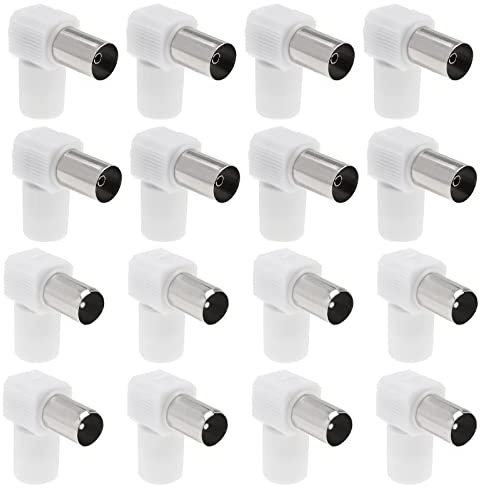 ECSiNG 16 Pezzi 90 ° Angolo TV Antenna Coassiale Spina Antenna TV Connettore Coassiale Accoppiamento RF Coassiale Adattatore Del Connettore Coassiale Accessori Elettronici