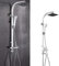 MINGYI Colonne de Douche Hydromassante, avec Douchette, Tête de Douche Carré 20 cm et Porte-Savon, sans Mitigeur, Connecteur DIN Standard 1/2'' (Argent)