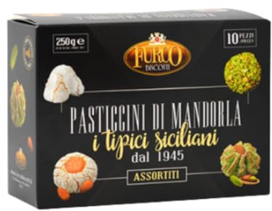 Pasticcini di Mandorla i tipici Siciliani, in Box assortiti, 250g