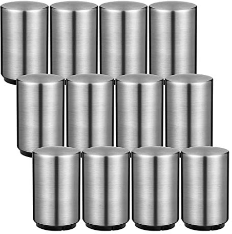 Graootoly 12Pack Magnet Bottle Opener Magnetic Automatic Beer Opener Stainless for Men Women Picnic Camping Barbecue Travel,Silver