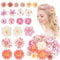 HIFOT 21 Stücke Hawaii Bunte Haarspangen Damen, Blume Haarklammern Mädchen, Haarclips Kinder Blume Haarschmuck für Frauen Party Haarstyling Haarnadeln Hochzeit Haar Accessoire