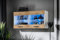 Komodee, Vitrine Schrank Savona, Wotan/Weiß, Breite 100cm x Höhe 50cm x Tiefe 30cm, ohne LED, 2 Glasböden, 2 Türen, für Wohnzimmer, Küche