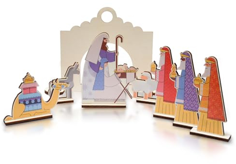 Presepe in legno moderno stile Pop