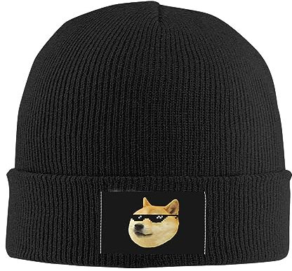 501 Beanie Mütze Herr Doge Meme Hund Schwarz Strickmütze Unisex Wintermütze Bequeme Cuffed Hats Für Laufen Fischen Radfahren