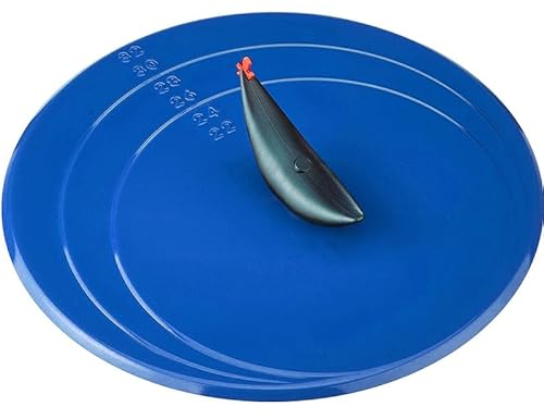 VIRSUS Coperchio Girafrittate Antiaderente 561, Diametro 32 cm, Coperchio in Acciaio Inox, Maniglia a forma di Gallo, Adatto per Pentole e Padelle, Coperchi per Frittate, Crèpes, Omelette (Blu)