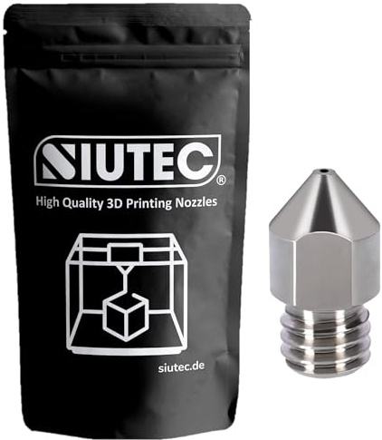 SIUTEC Premium MK8 Titan beschichtet/Titanium alloyed, Düse/Nozzle, 0.3 0.4 0.6 0.8 1.0 1.2 1.5mm, Kompatibel mit Ender, CR6, CR10S, X5SA, A8, 1,75mm, auch als Set! (0.6mm (Single Pack))