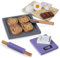 Mamabrum Spielzeug Holz Plätzchen Backset für Kinder, Spielnahrung, Zubehör für die Spielzeugküche, Kleinkoch, Zubehör für Kinderküche, Kekse kinderküche Backset, Kinder plätzchen backen Set