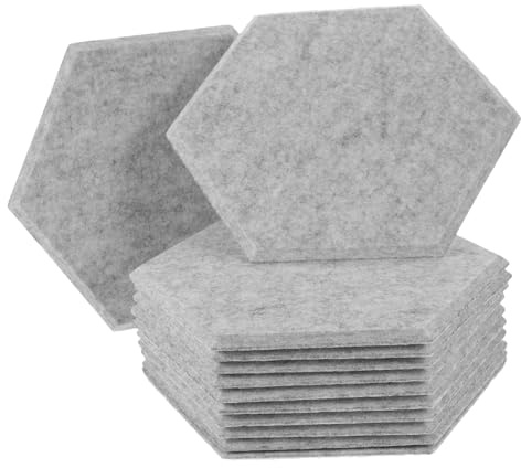 Akustikpaneele Schallschutzplatten für Studio und Büro Silber | Felt Oberfläche, Schallabsorbierendes Material, Modern, für Decken, Akustikwandpaneele, 12 Stück