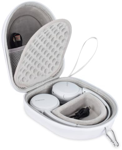 ZUJFPL EVA-Hartschalen-Schutzhülle für Sony WH-CH510/WH-CH520/JBL Tune 510BT/500BT/Live400BT kabellose Kopfhörer mit Geräuschunterdrückung, Premium-Reise-Schutztasche, Weiß