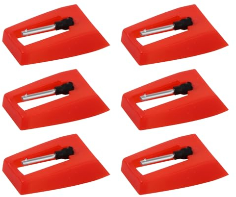Nivofu 6 Aiguille Tourne-Disque, Pointe de Lecture Platine Vinyle Diamant Rouge, Compatible avec Crosley, ION, Jensen, Victrola, Boytone, Accessoire de Remplacement pour Platine Vinyle