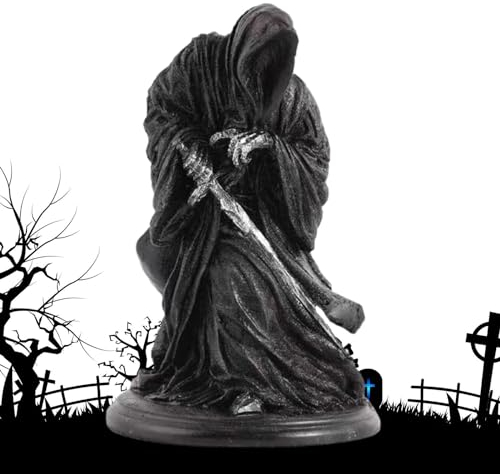 Generic Heiliger Tod Figur | Grim Reaper Dekor | Skelett-Sensenmann-Figur, Gothic-Sensenmann-Figur, Tod-haltende-Sense-Statue, Dunkle-Engel-Skulptur, Sensenmann in schwarzer Robe, POGONJB5DNRA2LSV1