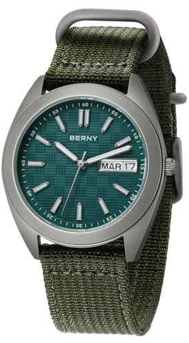 BERNY Herrenuhr Titanuhr 10ATM Wasserdicht Analog Quarz Uhren Super Leuchtend