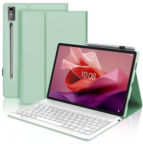 SENGBIRCH Cover con Tastiera per Lenovo Tab P12 12,7, Custodia per Lenovo Tab P12 con Tastiera, Italiana Tastiera per Lenovo Tablet, Slim Cover, Tastiera Bluetooth Wireless, Leggero e Portatile, LG