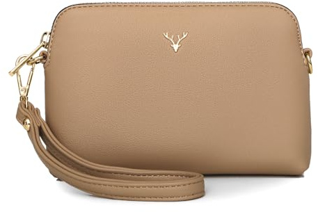 ZMDB Handtasche Damen Klein Umhängetasche Damen PU Leder Handytasche mit Handgelenkband & Verstellbar Abnehmbar Schultergurt, Schultertasche Damen Tasche Reißverschluss Crossbody Bag