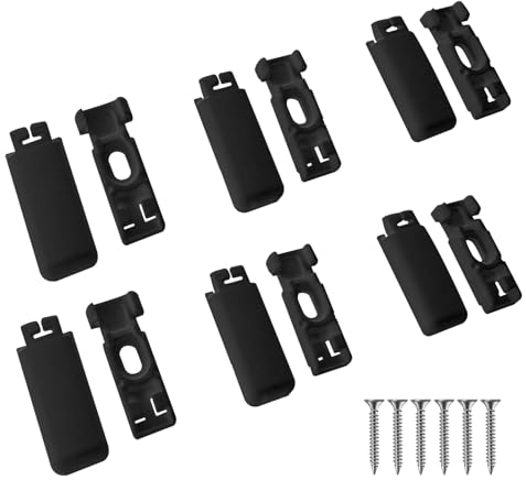 6Kit 12 Stück Spannschuhe für verspannte Plissees,Plissee Ersatzteile klemmträger,für Klebeträger und Stick & Fix Front Klebeplatten(schwarz)