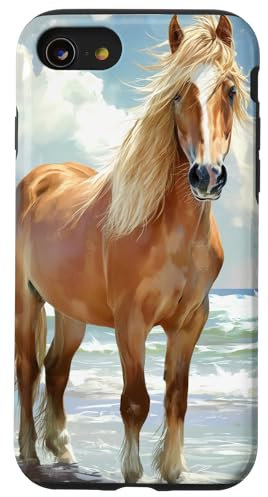 Pferd Strand Meer Pferde Mädchen Hülle für iPhone SE (2020) / 7 / 8