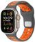 Amizee Bracelet Sport Compatible avec Apple Watch Bracelet 49mm 46mm 45mm 44mm 42mm Homme, Bracelet en Respirant Silicone Magnétique pour iWatch Ultra 2 Série 10 9 8 7 SE 6 5 4, Gris/Orange
