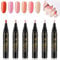 Nail Art Pens 6 Pcs, Gel Nail Varnish Polish Pens 3-in 1 Nails Painting Pen No Base Coating Required, Quick Dry Nib Graffiti Liner Brush Pencil For Nails Design