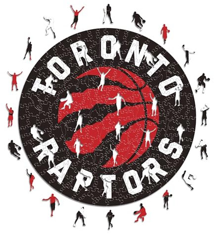 Iconic Puzzles - Toronto Raptors, Logo, Holzpuzzle, offiziell lizenziert von der NBA, 100% nachhaltig, Größe M, 270 Teile