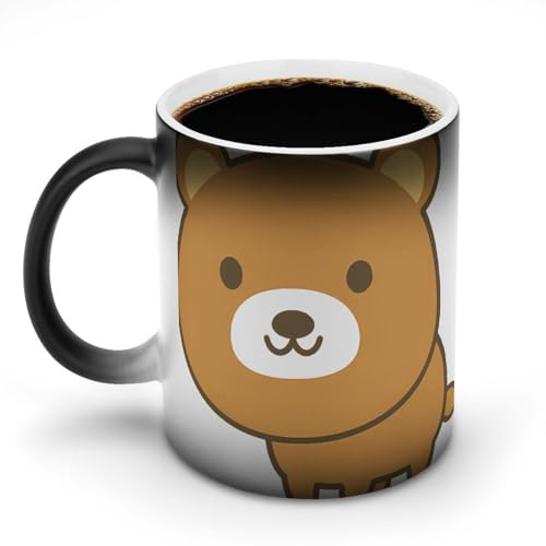 KWQDOZF Medium Ceramic Coffee Mug, Reusable Mug, Customizable Tea Cup with Your Design11.83 OzBest Choice for Holiday Gifts Cute Cartoon Bear Face Mug
