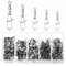 JSUOEO Angelwirbel, 125 Stück Fishing Angel Wirbel Set #2#4#6#8#12 Edelstahl Kugellager Wirbel Angeln Snap 8-28kg mit Karabiner Angelzubehör für Forellen Barsch Zander