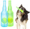 CMANLNYK 2 Pcs Squeaky Ball in A Bottle Dog Toys - Indoor and Outdoor Dog Chew Toy, Pet Product Bottle Shape Interactive for Boredom Small Medium Dogs (Green, Blue)