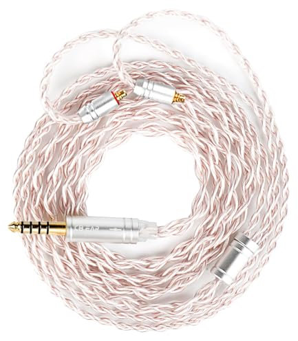 MMCX Cable 4.4MM, KBEAR FunMusic 4ft/1.2m 4-Strand OFC Silver Plated Earbud Wire in Ear Monitor Cable for Shure SE215/SE315/SE425, TIN Audio T2 T3, MAGAOSI K5 LZA4