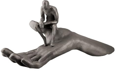 Brillibrum Design Ausdrucksstarke Skulptur aus Gusseisen kleine Liebespaar Figur Geschenk zur Hochzeit Love Couple Sculpture (Figur 23)