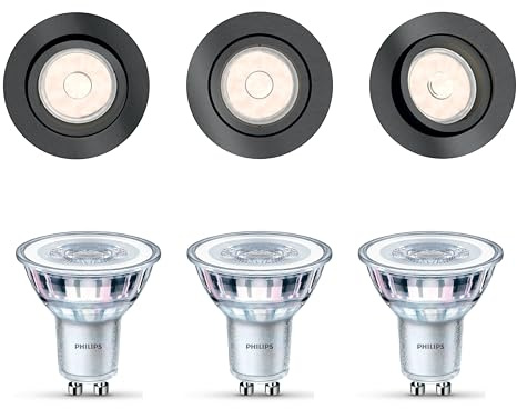 Philips Donegal 3er Set Einbaustrahler (Anthrazit) - Rund - GU10 - Warmweiß Licht - Nicht dimmbar