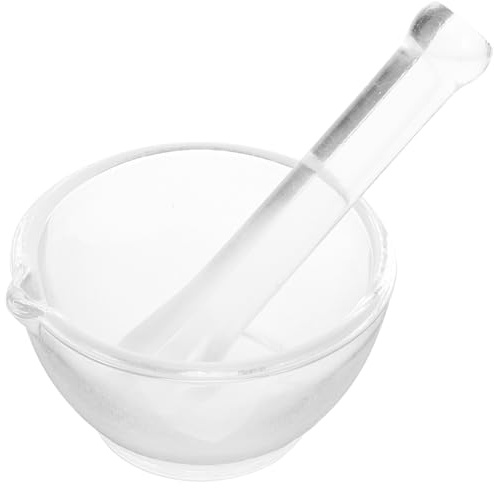 EXHUMKY Mortero De Vidrio Para Laboratorio Y Farmacia Mortero Con Mano Para Triturar Medicamentos Tazón De Molienda Para Hogar 1 Juego De Recipientes Para Moler 2.55X2.55X1.37 in