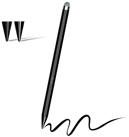 2IN1 Stylus für Samsung Galaxy Tab A11+/A11/A9+/A9 Android S Pen kompatibel mit Allen Touch Geräten Android Tablet Stift Pen Schnellladung, Magnetanbindung für alle Touch Geräte (Schwarz)