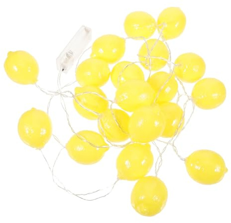 PartyKindom Zitronen Led Lichterkette Mit Batterie Warmes Licht Zur Dekoration String Licht Für Innenbereich Ranken Mit Lichtern Zitronen-Form
