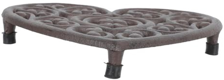 POPETPOP Sottopentola in Ghisa Forma di Cuore Design Cavo Resistente al Calore Antiscivolo e Protettivo per Tavolo Accessorio Casa Elegante e Durevole