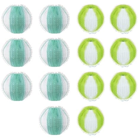 14Pcs Laundry Balls Pet Hair Remover for Washing Machines – Reusable Pet Fur Remover Lint Catcher Washing Balls Lint Catcher for Dog Cat Hair on Clothes Bedding Carpets Blankets (Green & Light Blue)