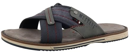 MUSTANG Herren Klassische Sandalen, Männer Sandalen,offene Schuhe,Strandschuhe,Sandaletten,bequem,Sommerschuhe,Blau,46 EU