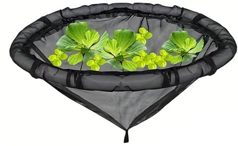 Estanque de isla de natación, malla impermeable, barrera flotante para plantas, isla flotante para estanques, protege las plantas acuáticas ajustables a los niveles de agua, negro, 17, 72 pulgada.