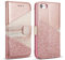 ZCDAYE Wallet Case for iPhone 7 iPhone 8 iPhone SE 2020,Premium Bling Glitter [Magnetic Closure] PU Leather [Ceramic Pattern] Stand Soft TPU with [Card Slots] Flip Cover - Rose Gold