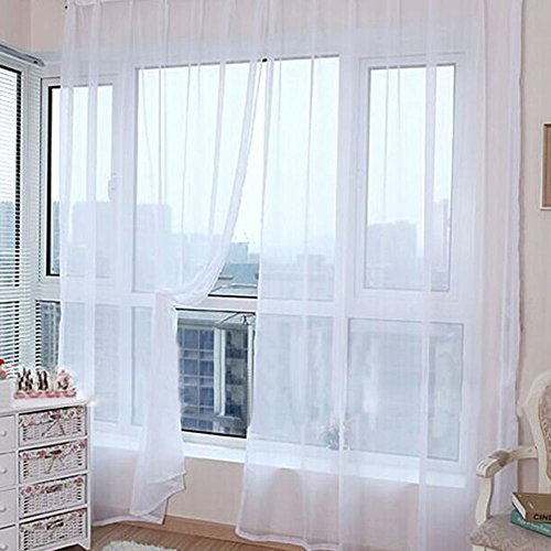 BRUSSELS08 - Tenda in tulle, resistente, per finestre, formato pannelli a drappo White