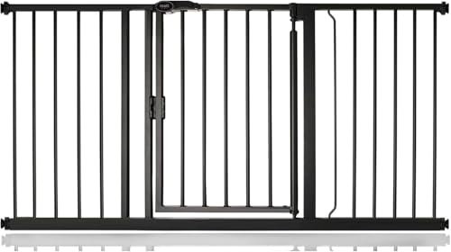 Bettacare Auto Close Pet Gate, 147cm - 154cm, Matt Black, Pressure Fit Stair Gate for Dog & Puppy, Safety Barrier for Doors Hallways and Spaces, Easy Installation