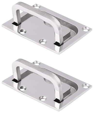 Loft Hatch Handle Flush Ring Pull Handle Boat Flush Recessed Door Handle Pull Handle Cabinet Lift Handle for Marine Yacht (2pcs)