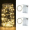 2 Pack Battery Fairy Lights, 5M 50 LEDs Battery Powered Silver Wire String Lights Indoor Outdoor Fairy Lights for Christmas Bedroom Jars Camping Wedding Party Festival Tree Decorations - Warm White