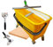Clim Profesional Kit Limpia Cristales Completo con Cubo Escurridor, Mojador 35cm, Rasqueta 35cm, Bayeta y Rascadores. Limpieza de Cristales de Calidad