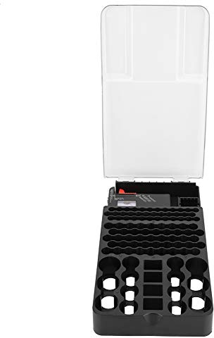 Oumefar 104 Grids Battery Storage Box Case Container Organizer Langlebig und sicher mit Zeigertyp Batterietester (Batterien sind nicht im Lieferumfang enthalten)