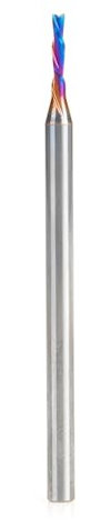 Amana Tool Solid Carbide Spektra Extreme Tool Life Spiral Plunge Router Bit Down-Cut, 48212-K, 1.5mm Dia x 6mm CH x 3mm SHK 50mm Long